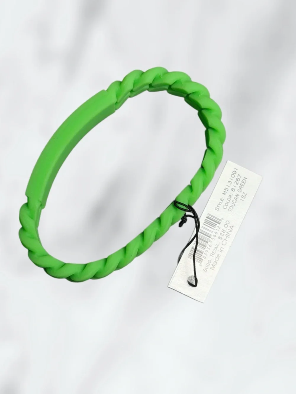 Marc Jacobs Neon Green Silicone  Chain Link Bracelet - Picture 2 of 3